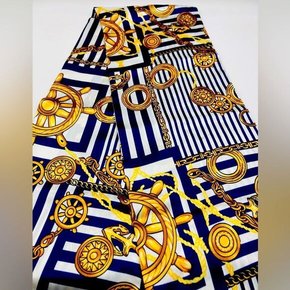 Oriflame Sweden Elegant Scarf Marine Print 75”/7” NWOT - Picture 2 of 8